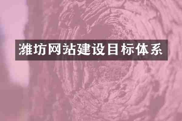 潍坊网站建设目标体系