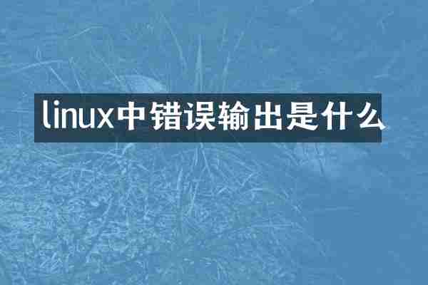 linux中错误输出是什么