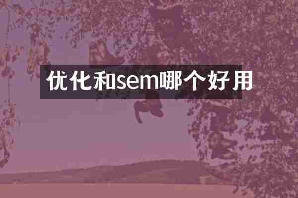 优化和sem哪个好用