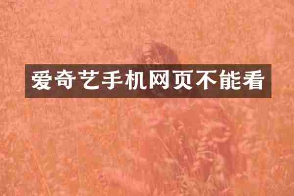 爱奇艺手机网页不能看