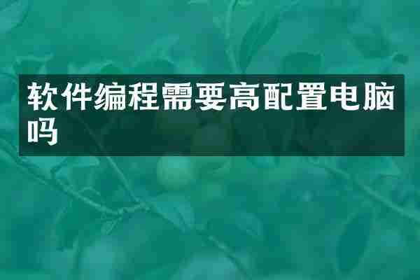 软件编程需要高配置电脑吗