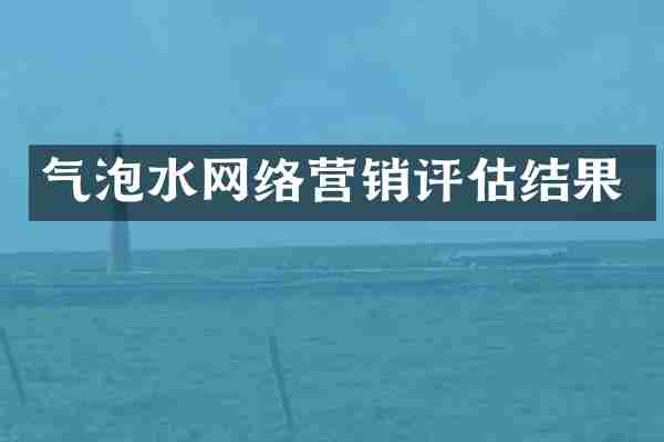 气泡水网络营销评估结果