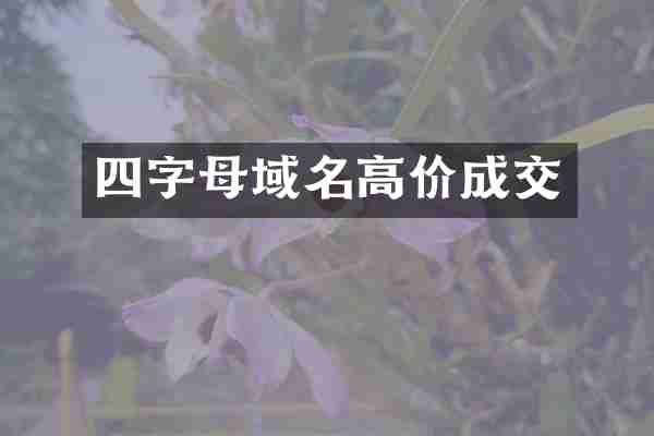 四字母域名高价成交