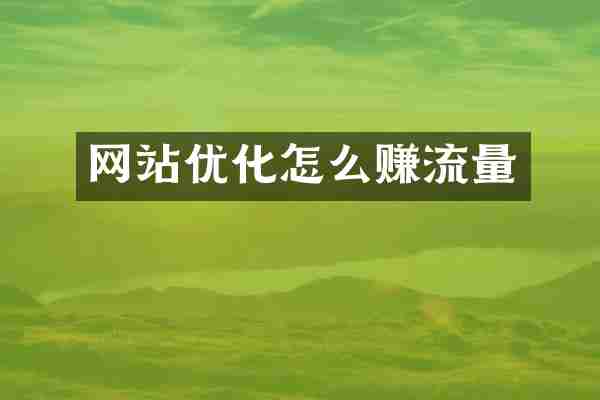 网站优化怎么赚流量