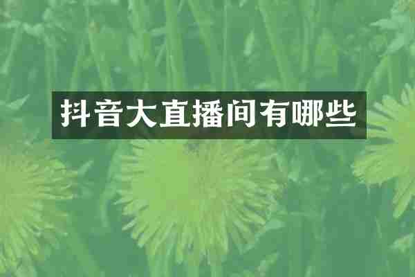 抖音大直播间有哪些