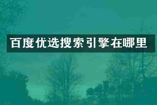 百度优选搜索引擎在哪里