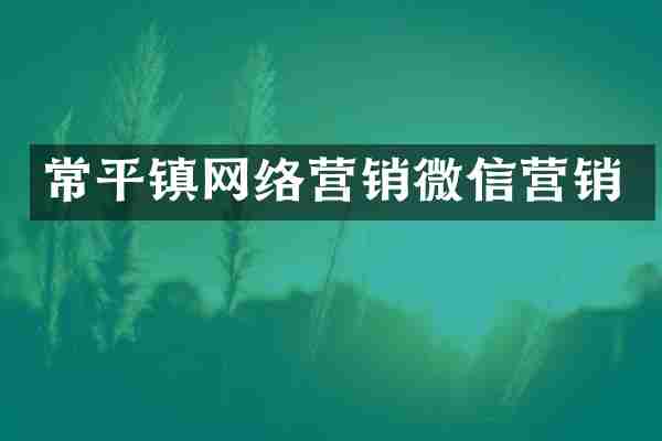 常平镇网络营销微信营销