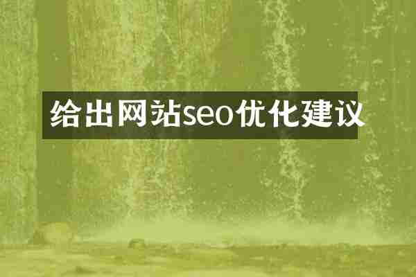 给出网站seo优化建议