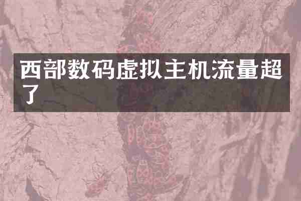 西部数码虚拟主机流量超了