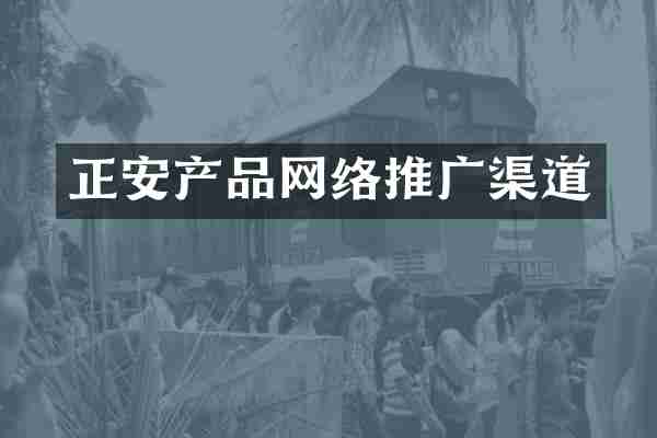 正安产品网络推广渠道