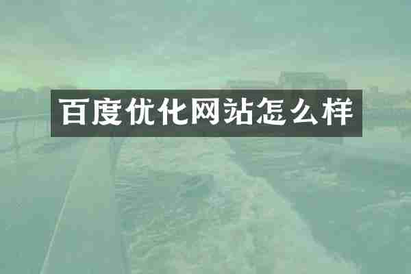 百度优化网站怎么样