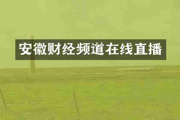安徽财经频道在线直播