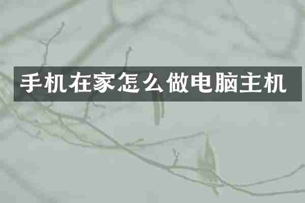 手机在家怎么做电脑主机