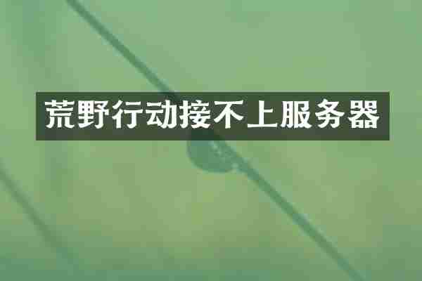 荒野行动接不上服务器