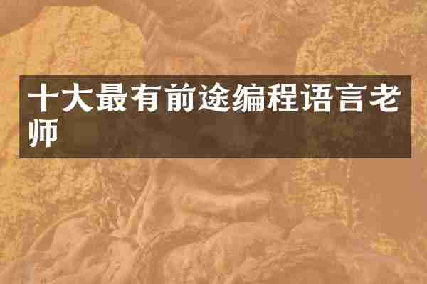 十大最有前途编程语言老师