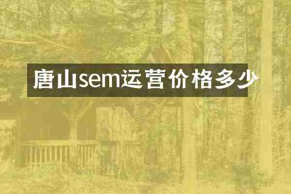 唐山sem运营价格多少