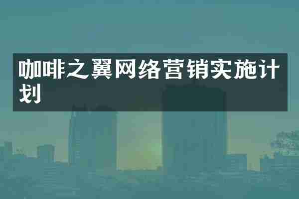 咖啡之翼网络营销实施计划