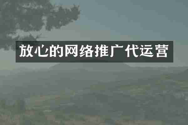 放心的网络推广代运营