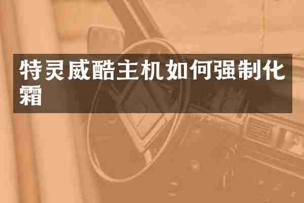 特灵威酷主机如何强制化霜