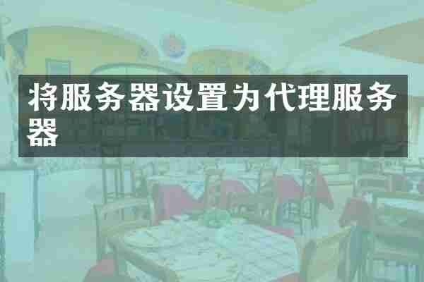 将服务器设置为代理服务器