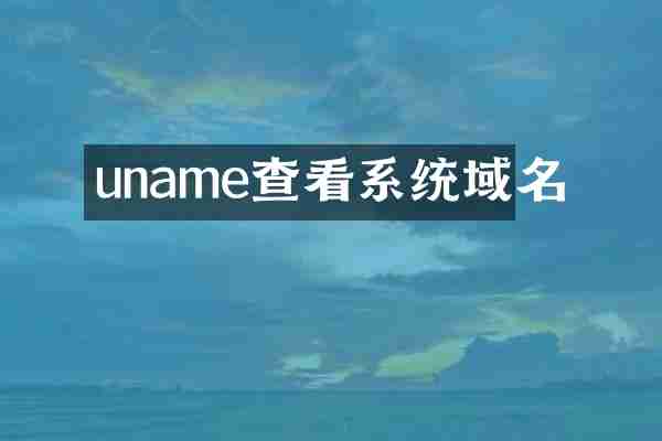 uname查看系统域名