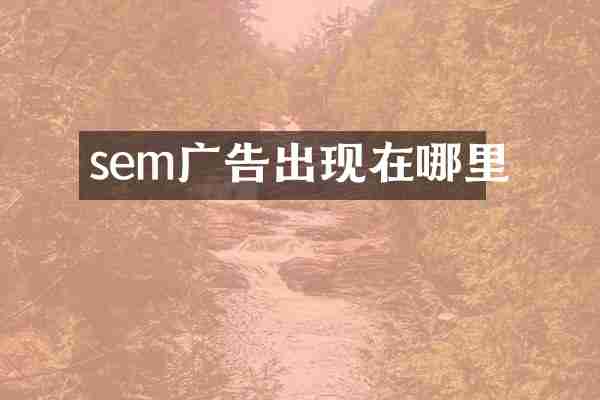 sem广告出现在哪里