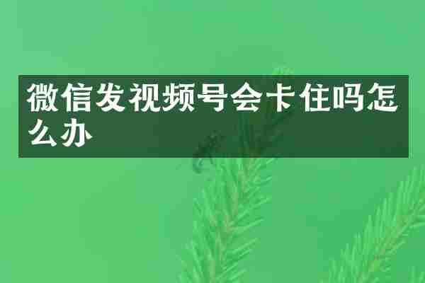 微信发视频号会卡住吗怎么办