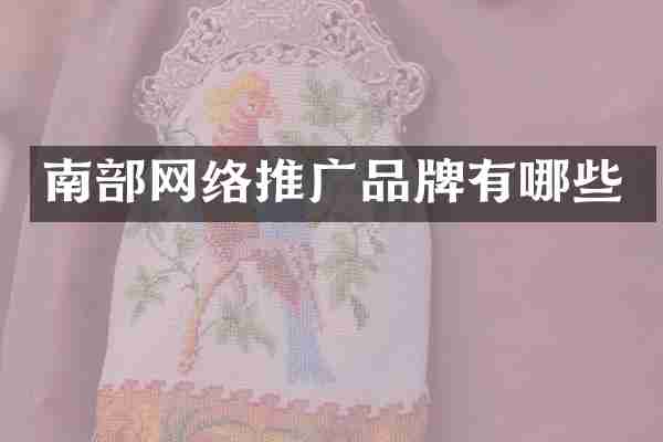 南部网络推广品牌有哪些