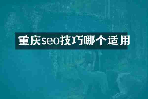 重庆seo技巧哪个适用