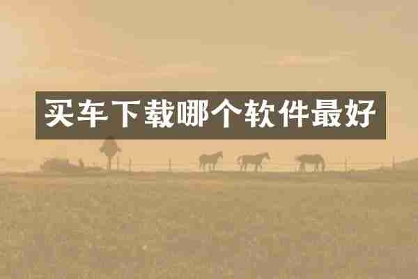 买车下载哪个软件最好