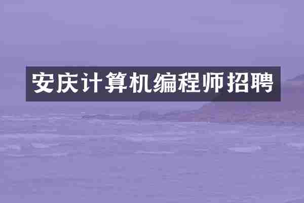 安庆计算机编程师招聘