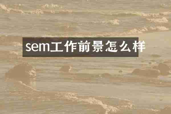 sem工作前景怎么样