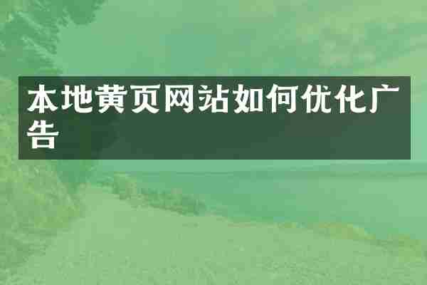 本地黄页网站如何优化广告