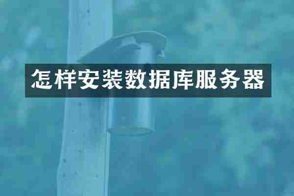 怎样安装数据库服务器