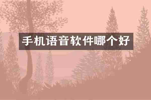手机语音软件哪个好