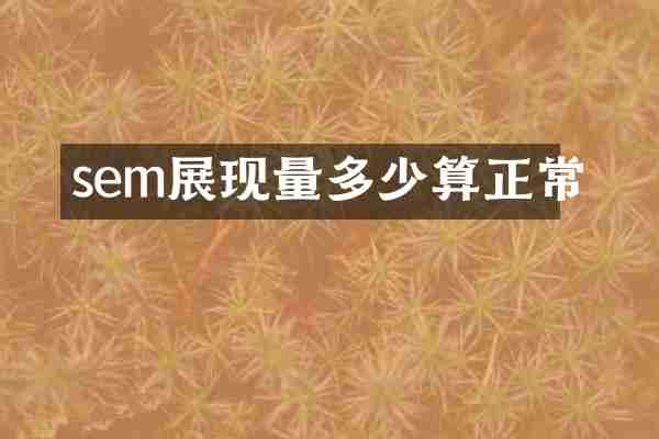 sem展现量多少算正常