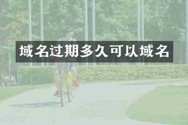 域名过期多久可以域名
