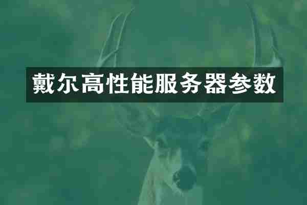 戴尔高性能服务器参数