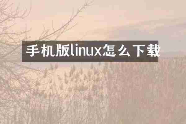 手机版linux怎么下载