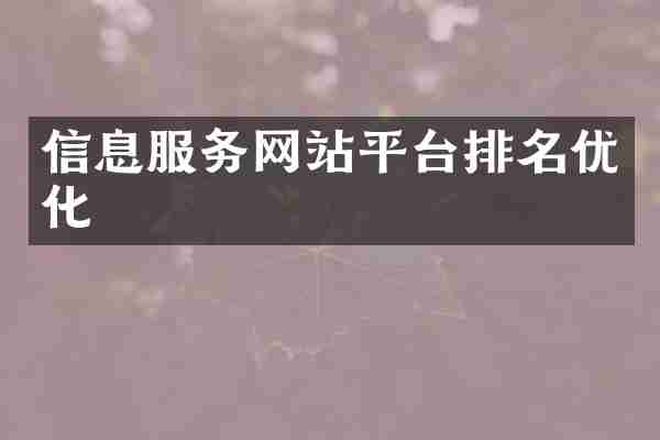 信息服务网站平台排名优化