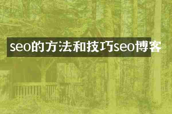 seo的方法和技巧seo博客
