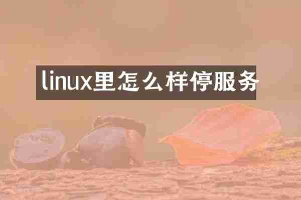 linux里怎么样停服务