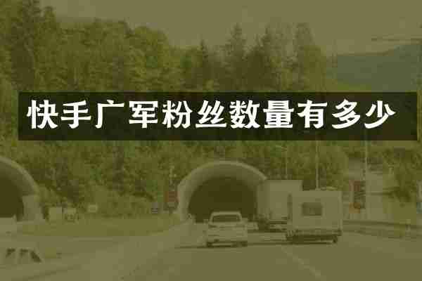 快手广军粉丝数量有多少
