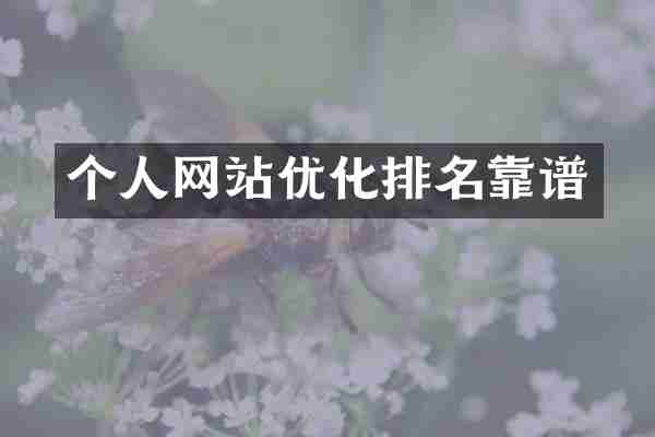 个人网站优化排名靠谱