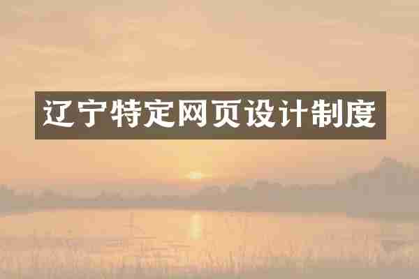 辽宁特定网页设计制度