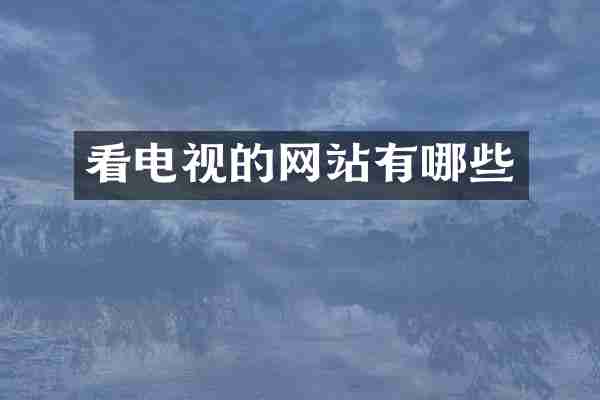 看电视的网站有哪些