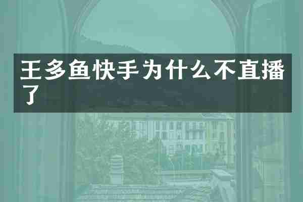 王多鱼快手为什么不直播了