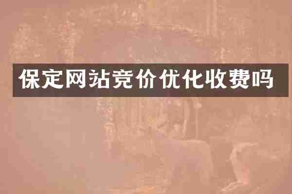保定网站竞价优化收费吗