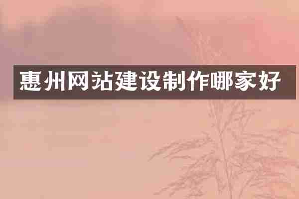 惠州网站建设制作哪家好