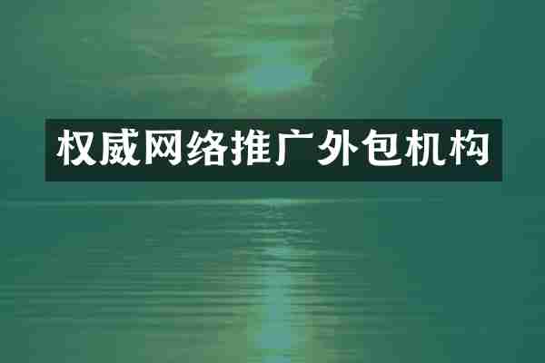 权威网络推广外包机构